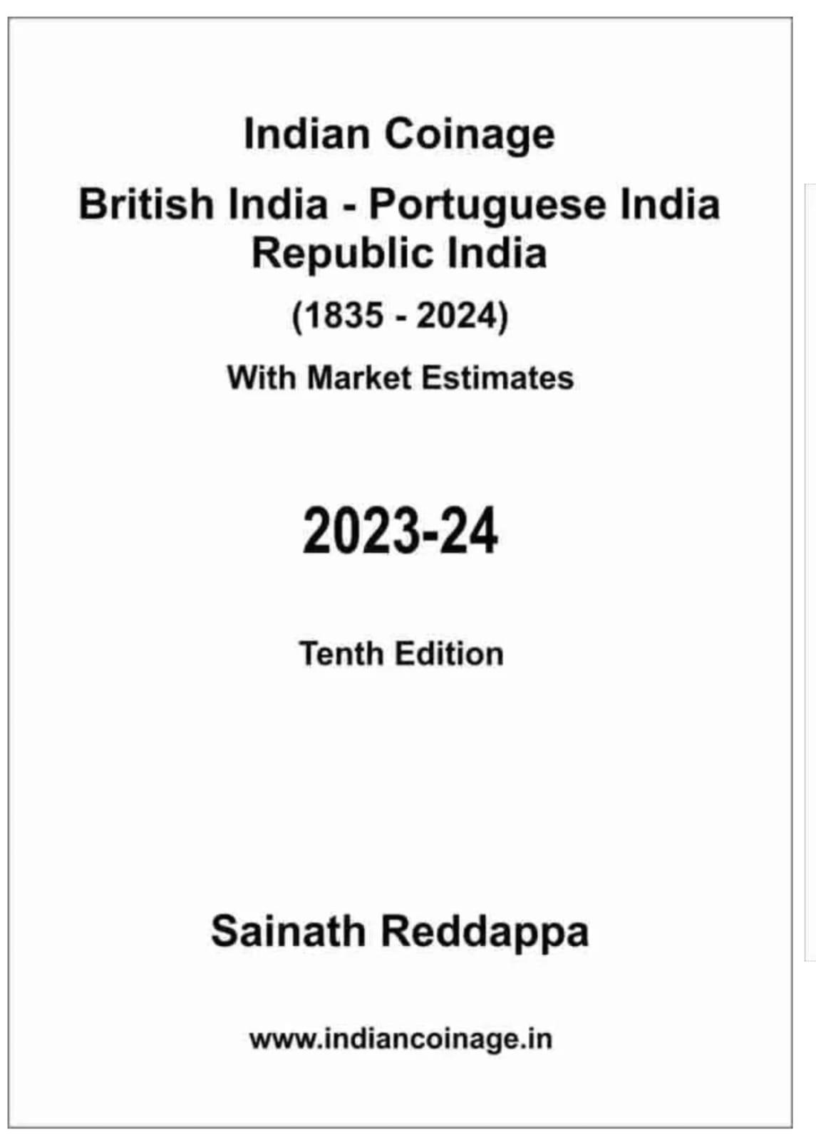Indian Coinage book by Sainath Reddappa