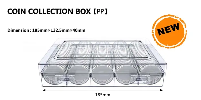 120PCS 19/20/22.5/25/27/30mm Clear Round Capsules With Storage Box