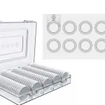 120PCS 19/20/22.5/25/27/30mm Clear Round Capsules With Storage Box