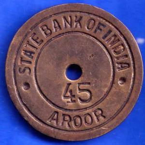 BANK TOKEN STATE BANK OF INDIA AROOR 45 ANH1401