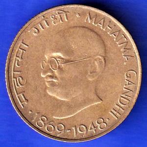 Republic India 1869-1948 Mahatma Gandhi 20 Paise Coin ANH3151
