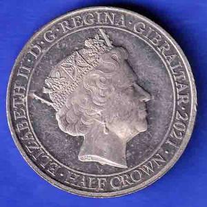Elizabeth ii D.G Regina Gibraltar 2021 Half crown HSK52