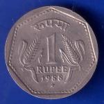 Republic India 1988 Hyderabad Mint One Rupee Coin ANH1563