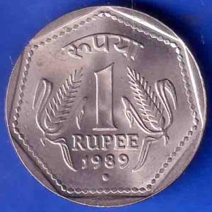 Republic India 1989 NOIDA Mint One Rupee Coin ANH3363