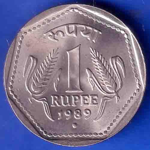 Republic India 1989 NOIDA Mint One Rupee Coin ANH3363