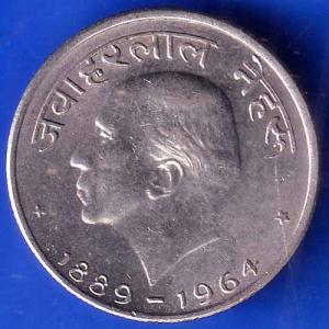 REPUBLIC OF INDIA 1889/1964 JAWAHARLAL NEHRU 50 Pisa bombay mint Coin ANH1814