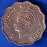 British India 1941 George VI King One Anna Coin ANH214