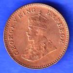 British India 1920 George V King 1/12 Anna Copper Coin ANH3310