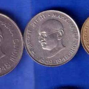 Set of 3 coins republic India 1 rupee, 50 paisa 20 paisa coins ANH1367