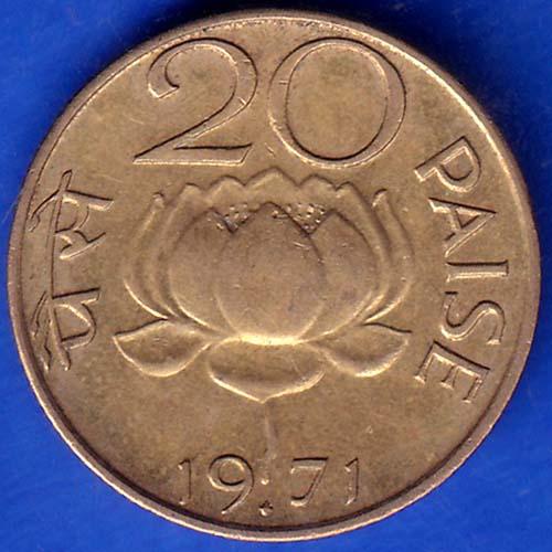 Republic India 1971 Bombay MInt 20 Paise Coin ANH263