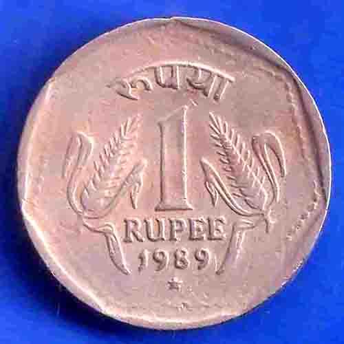 Republic India 1989 HYDERABAD Mint One Rupee Coin ANH3412
