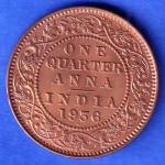 British india 1936 BOMBAY MINT George v one quarter anna copper coin SK914