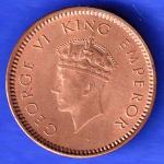 BRITISH INDIA 1940 1/2 PICE GEORGE VI COPPER COIN HSK416