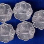 SET OF 5 : REPUBLIC INDIA 1972 TWO PAISA HYDRABAD MINT COINS ANH1515