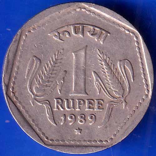Republic India 1989 HYDERABAD Mint One Rupee Coin ANH1670