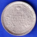 British India 1944 George VI Bombay Mint 1/4 Rupee Coin ANH3262