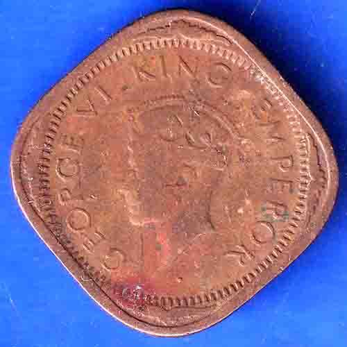 BRITISH INDIA 1942 GEORGE VI 2 ANNAS COIN ANH3117