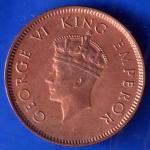 BRITISH INDIA 1939 GORGE VI KING ONE QUARTER ANNA COPPER COIN ANH1965