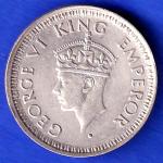British India 1944 George VI Bombay Mint 1/4 Rupee Coin ANH3262
