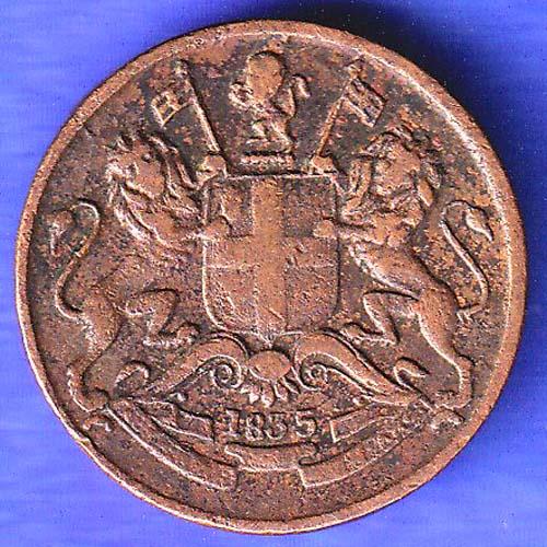 EAST INDIA COMPANY 1835 1/12 anna COPPER COIN SK515