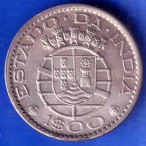 PORTUGUESE INDIA GOA 1 ESCUDO 1959 COIN ANH3126