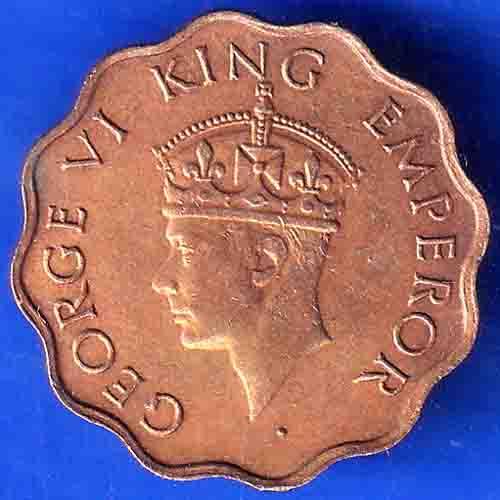 BRITISH INDIA 1942 GEORGE VI 1 ANNAS COIN ANH3133