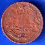 East India Company 1835 One Quarter Anna Copper Coin ANH1966