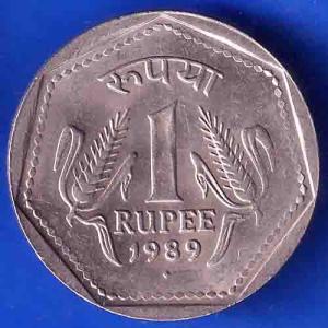 Republic India 1989 BOMBAY Mint One Rupee Coin ANH2913