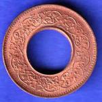 British India 1944 Lahor mint One Pice copper coin HSK574
