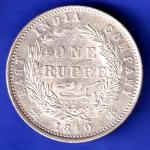EAST INDIA COMPANY 1840 CONTINIOUS LEGEND VICTORIA QUEEN 1 RUPEE SILVER COin HSK284