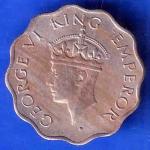 British India 1946 George VI King 1 Anna Coin ANH3135