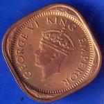 British India 1943 George Vi King Half Anna Coin ANH1614