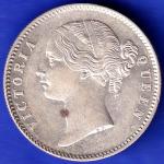 EAST INDIA COMPANY 1840 CONTINIOUS LEGEND VICTORIA QUEEN 1 RUPEE SILVER COin HSK284