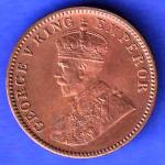 BRITISH INDIA 1936 GORGE V KING ONE QUARTER ANNA COPPER COIN HSK224