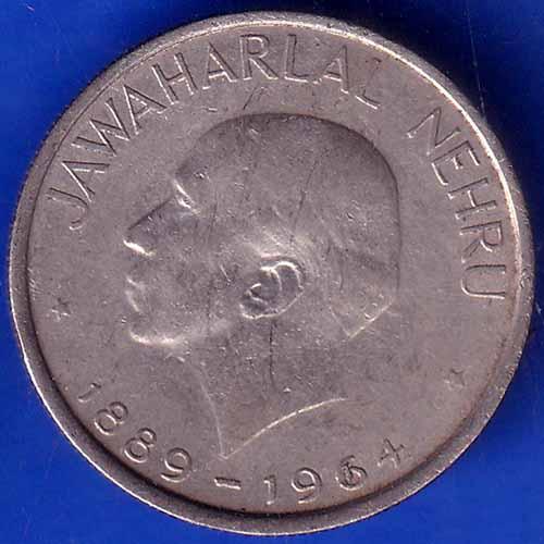 REPUBLIC OF INDIA 1889/1964 Bombay Mint JAWAHARLAL NEHRU 50 Pisa Coin ANH1371