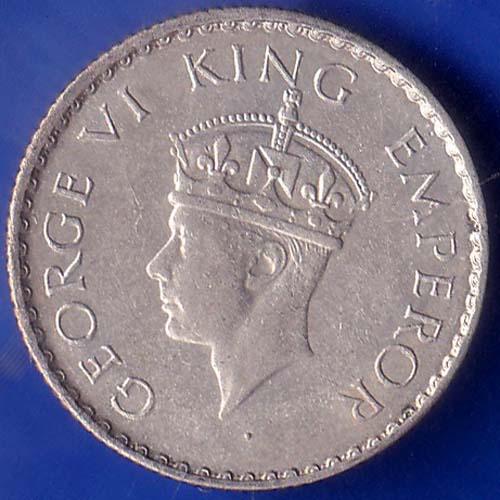British India 1940 Bombay Mint George Vi King Quarter Rupee Coin ANH719