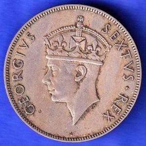 EAST AFRICA 1950 GEORGIVS SEXTVS REX  1 SHILLING COIN HSK524