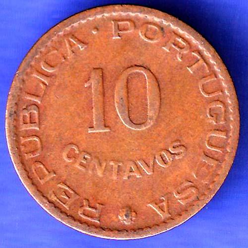 PORTUGUESE INDIA GOA 10 CENTAVOS ESTADO 1959 COIN SK75