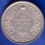 British India 1940 Bombay Mint George Vi King Quarter Rupee Coin ANH719