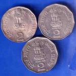 Set Of 3 : National Integration Republic India With different year And MInt 2 Rupees Coins ANH2916