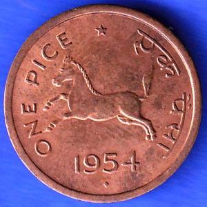Governnment Of India 1954 bombay mint One Pice Coin ANH3267