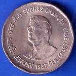 Republic India 1997 Subhas Chandra Bose Centenary 2 Rupee Coin ANH3466