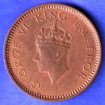 BRITISH INDIA 1940 1/2 PICE GEORGE VI COPPER COIN HSK674