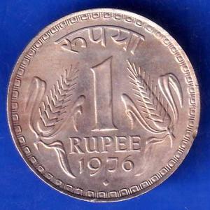 Republic India 1976 One Rupee bombay mint Coin ANH1769