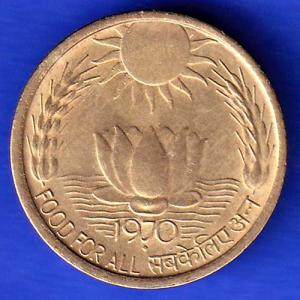 REPUBLIC INDIA 1970 FOOD FOR ALL 20 PAISA bombay mint COIN ANH3219
