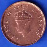 BRITISH INDIA 1939 GORGE VI KING ONE QUARTER ANNA COPPER COIN ANH3371