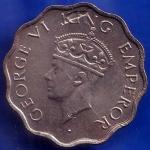 British India 1941 Bombay Mint George VI King One Anna Coin ANH1420