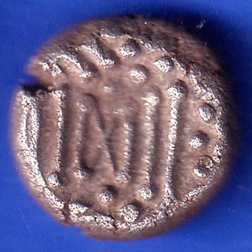 ANCIENT INDIA GADHAYA DYNASTY KING PORTRAIT COIN SK981