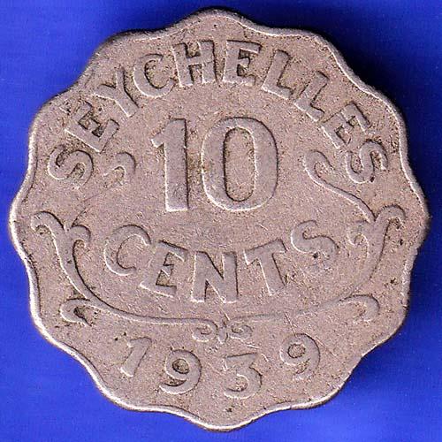 Seychelles 1939 10 Cents HSK530