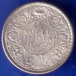 British India 1940 George VI King Quarter Rupee Coin ANH425